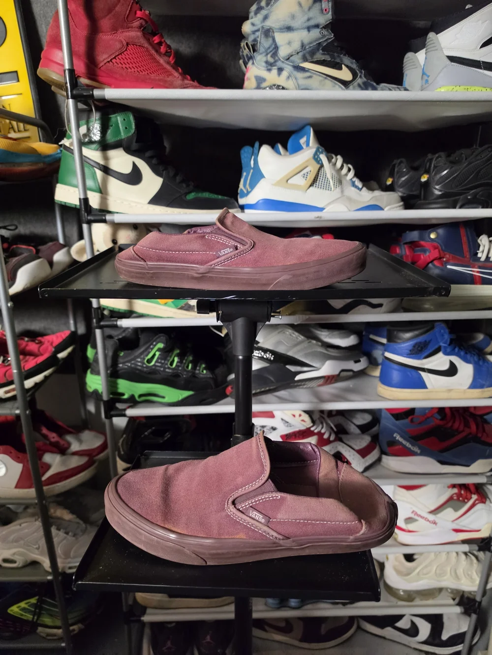 🔥 Vans Worn Slip-On Men’s Size 9 Sk8r Shoe Burgundy